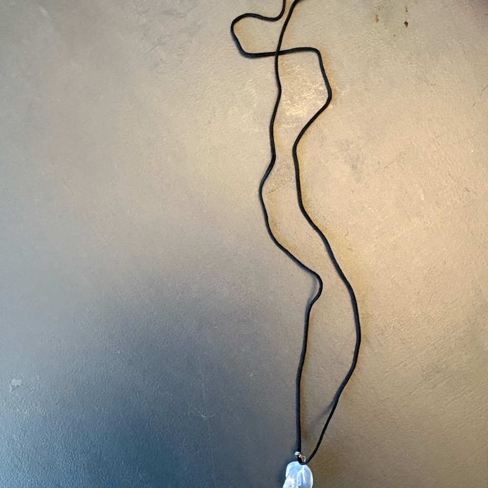 Crystal Pendant Necklace on Black Cord
